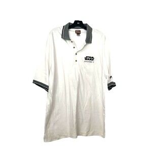 Vintage Star Wars Episode 1 Pepsi Movie Premier Men's Polo Shirt White • XL